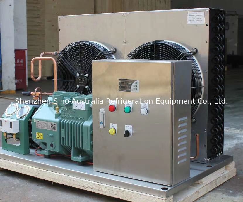 R134a R407 Air Cooled Refrigeration Unit 3210W Freezer Room Condensing Unit