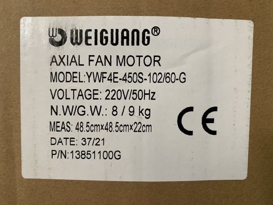 1.15A 1350r/ Min 450mm Axial Fan Motors 220V 50Hz YWF4E-450S-102/60-G