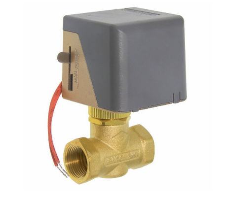 CE ROHS Forged Brass 2 Port Motorised Valve Nitrile Rubber Sealing